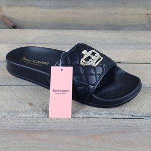 Juicy Couture Wylee Crown Quilted Slides Sandals